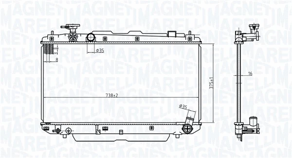 Radiator, engine cooling (350213176500)