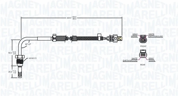Sensor, exhaust gas temperature