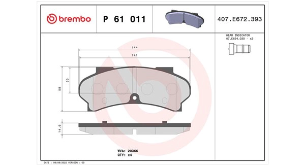 Brake Pad Set, disc brake (363700461011)