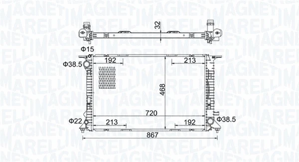 Radiator, engine cooling (350213195800)