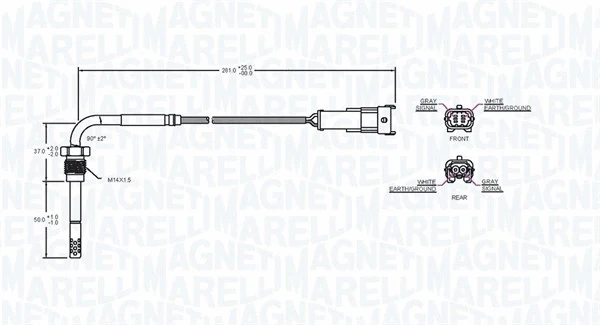 Sensor, exhaust gas temperature