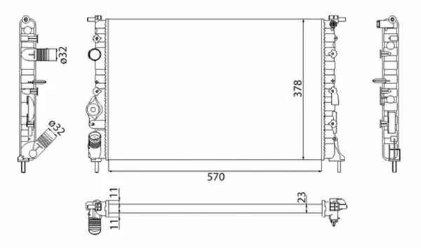 Radiator, engine cooling (350213263003)