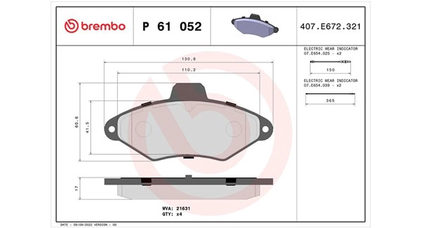Brake Pad Set, disc brake (363700461052)