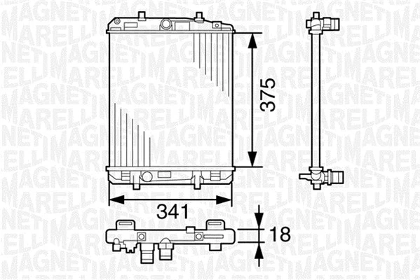 Radiator, engine cooling (350213391000)