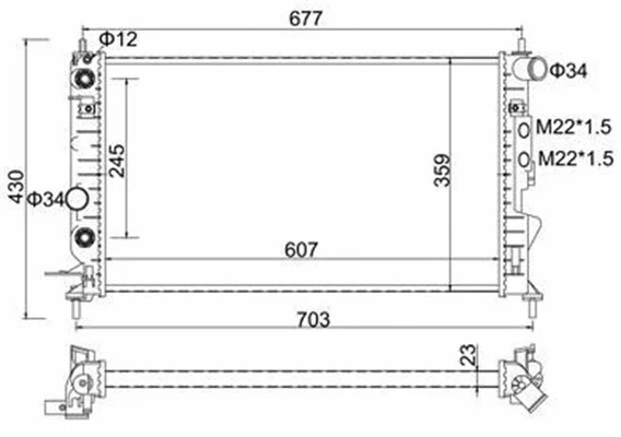 Radiator, engine cooling (359000301030)