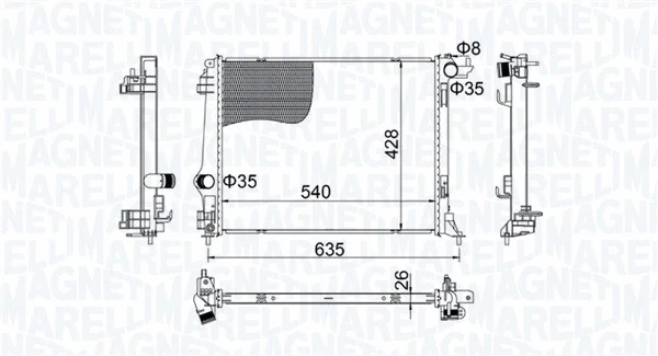 Radiator, engine cooling (350213207400)