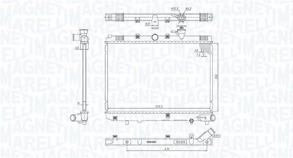 Radiator, engine cooling (350213185600)