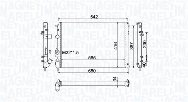 Radiator, engine cooling (350213159100)