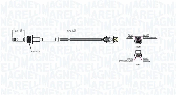 Sensor, exhaust gas temperature