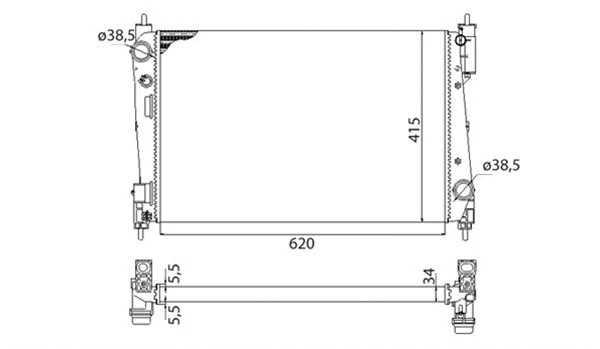 Radiator, engine cooling (350213385003)