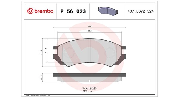 Brake Pad Set, disc brake (363700456023)