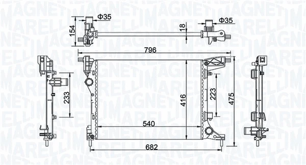 Radiator, engine cooling (350213203300)