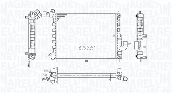 Radiator, engine cooling (350213200200)