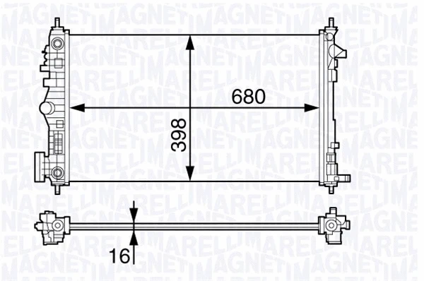 Radiator, engine cooling (350213140800)