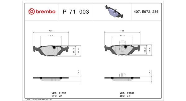 Brake Pad Set, disc brake (363700471003)