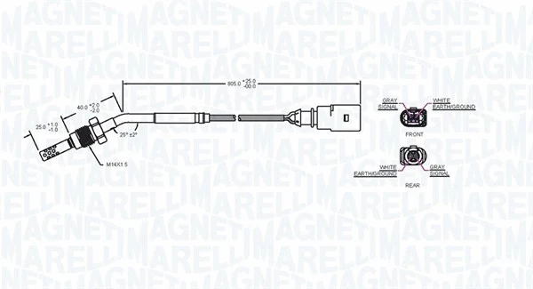 Sensor, exhaust gas temperature
