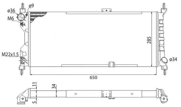 Radiator, engine cooling (350213588003)