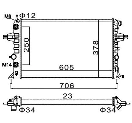Radiator, engine cooling (359000300140)