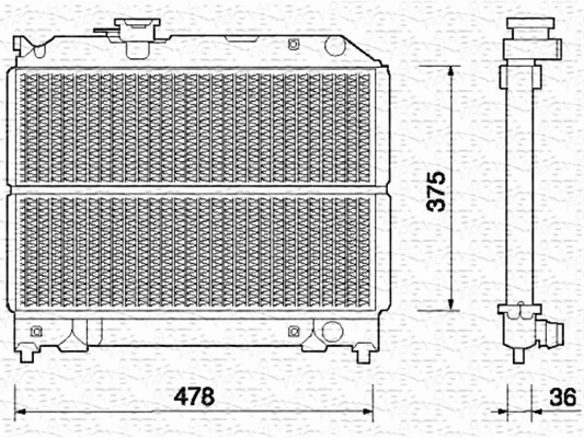 Radiator, engine cooling (350213369000)