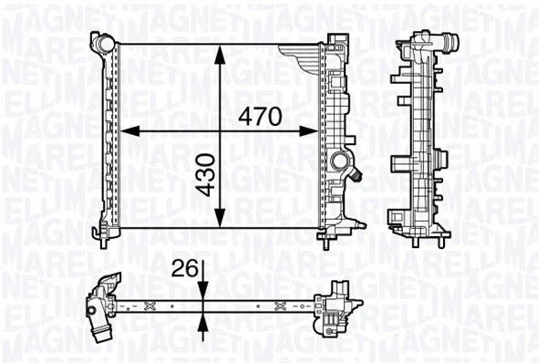 Radiator, engine cooling (350213143300)