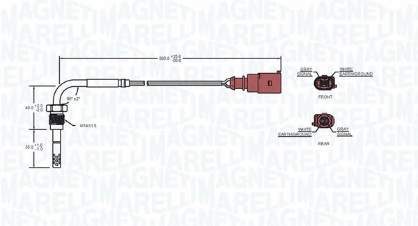 Sensor, exhaust gas temperature