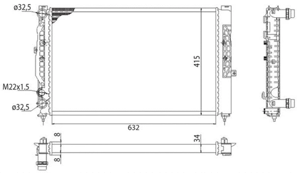 Radiator, engine cooling (350213712003)