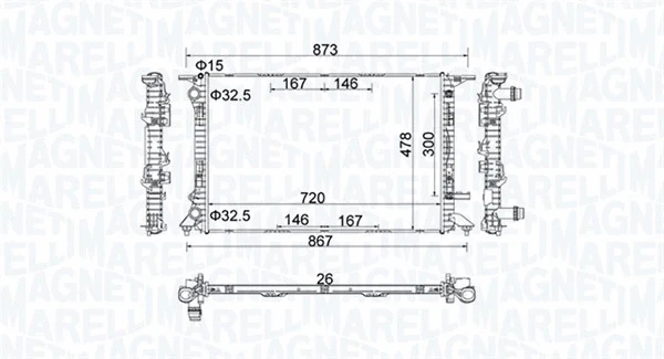 Radiator, engine cooling (350213152100)