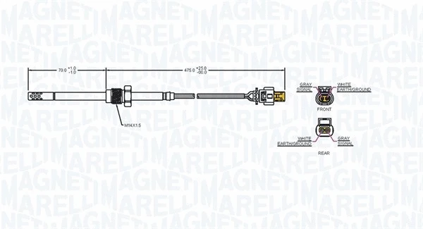 Sensor, exhaust gas temperature