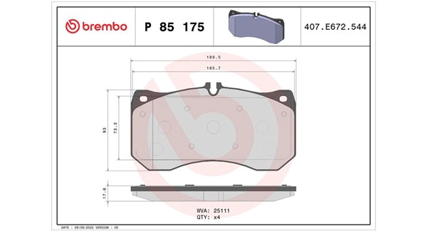 Brake Pad Set, disc brake (363700485175)