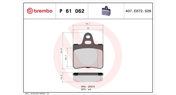 Brake Pad Set, disc brake (363700461062)