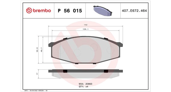 Brake Pad Set, disc brake (363700456015)