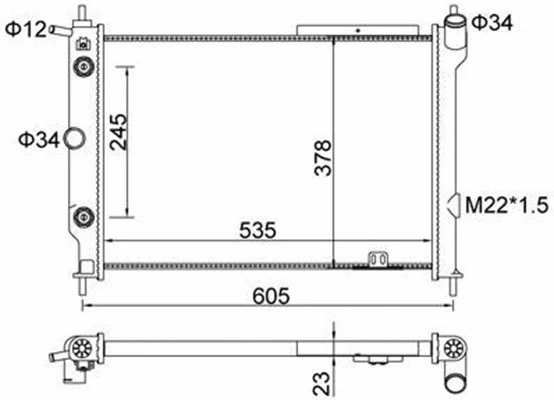 Radiator, engine cooling (359000301330)