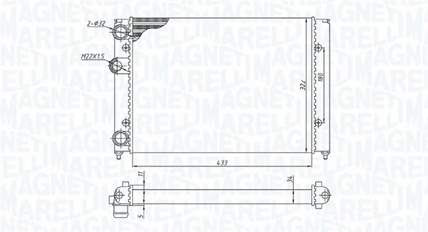 Radiator, engine cooling (350213187700)