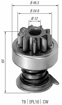 Pinion, starter (940113020040)