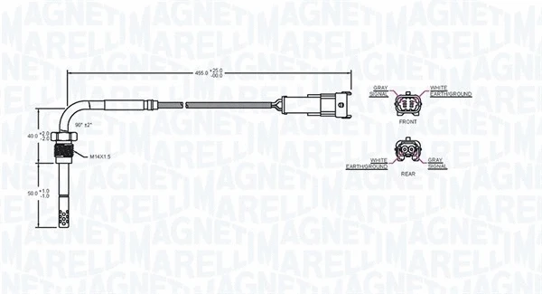 Sensor, exhaust gas temperature