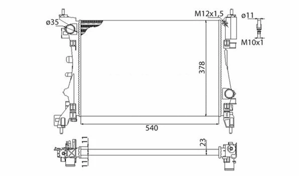 Radiator, engine cooling (350213899003)