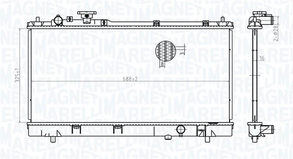 Radiator, engine cooling (350213175400)