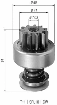 Pinion, starter (940113020233)