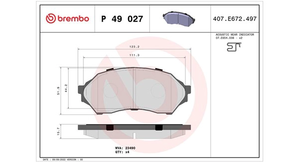 Brake Pad Set, disc brake (363700449027)