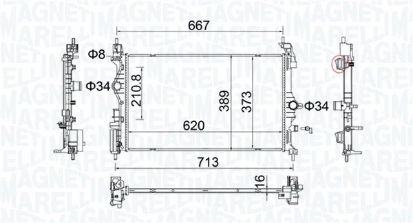 Radiator, engine cooling (350213206900)