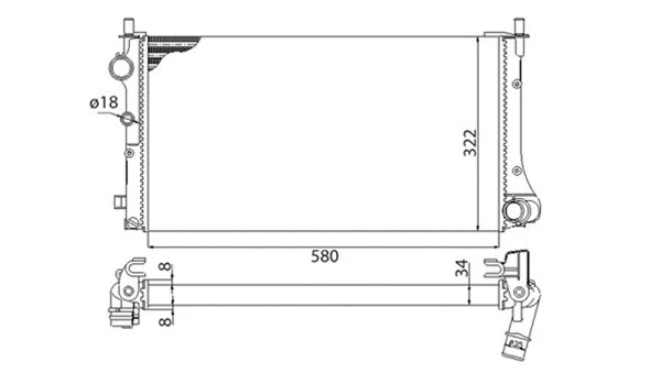 Radiator, engine cooling (350213383003)