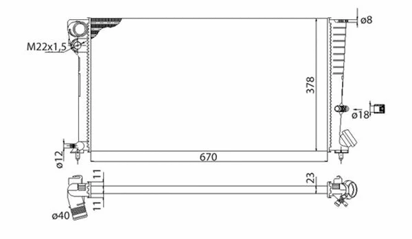 Radiator, engine cooling (350213118103)