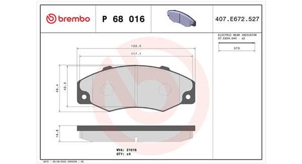 Brake Pad Set, disc brake (363700468016)