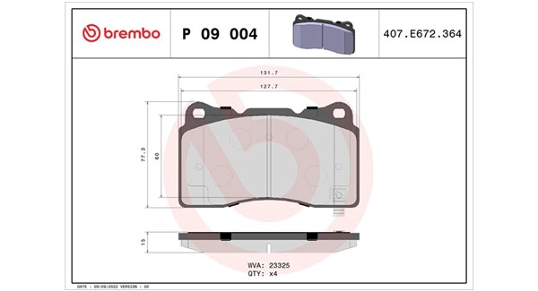 Brake Pad Set, disc brake (363700409004)