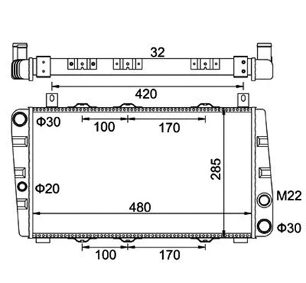 Radiator, engine cooling (359000300590)