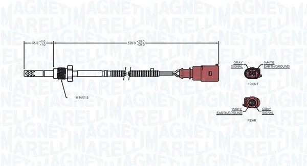 Sensor, exhaust gas temperature