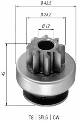 Pinion, starter (940113020362)