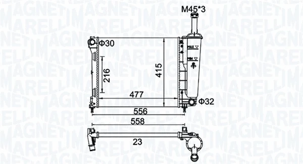 Radiator, engine cooling (350213183900)
