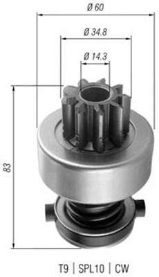 Pinion, starter (940113020358)