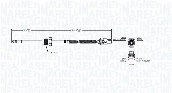 Sensor, exhaust gas temperature
